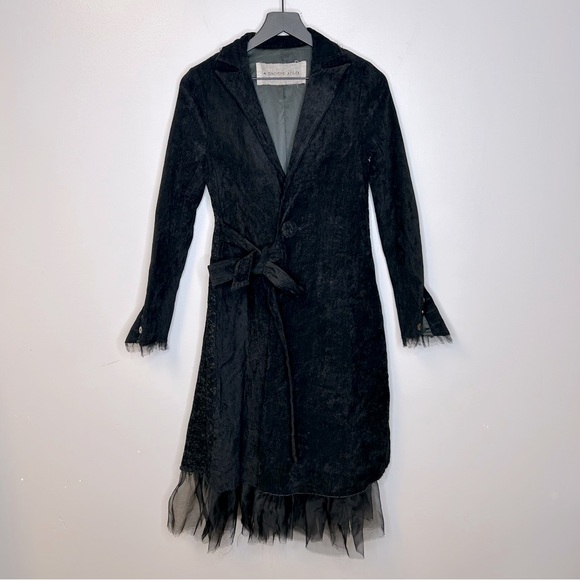 A Tentative Atelier Long Black Blazer Jacket Size 36 US 6 - Picture 1 of 13
